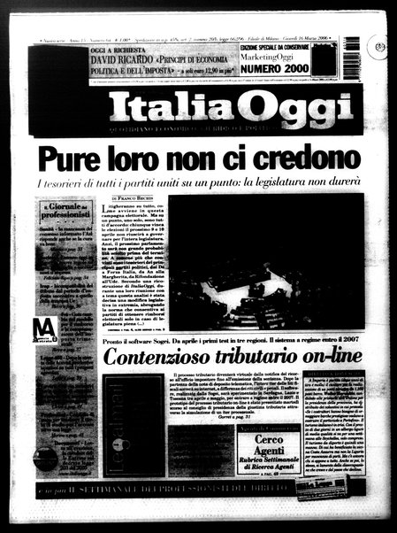 Italia oggi : quotidiano di economia finanza e politica